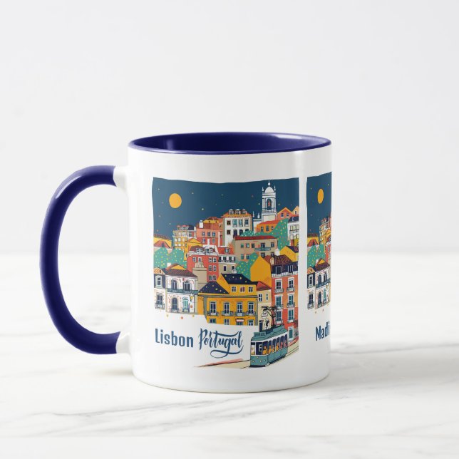 Custom Name Lisbon Portugal Mug (Left)