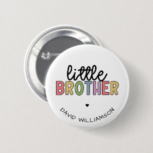 Custom Name Little Brother Cute Personalized 6 Cm Round Badge