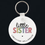 Custom Name Little Sister Cute Personalised Key Ring<br><div class="desc">Custom Name Little Sister Rainbow Personalised Gifts!</div>