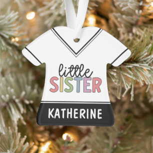 Custom Name Little Sister Cute Personalized Ornament