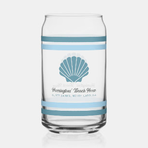 Custom Name & Location Beach House Can Glass