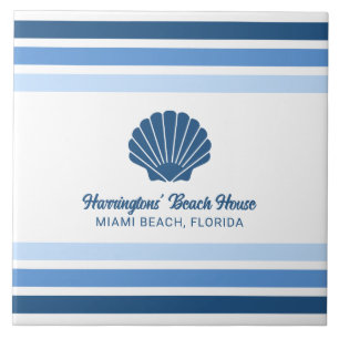 Custom Name & Location Beach House Ceramic Tile