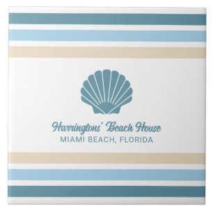 Custom Name & Location Beach House Ceramic Tile