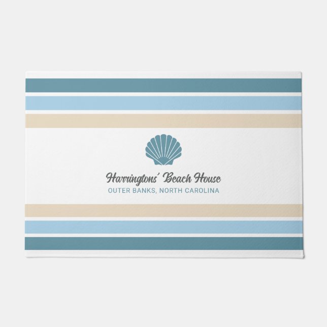 Custom Name & Location Beach House Doormat (Front)