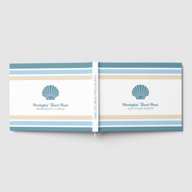 Custom Name & Location Beach House Guest Book (Full)