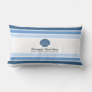 Custom Name & Location Beach House Lumbar Cushion