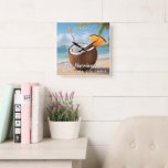 Custom Name & Location Coco Loco Square Wall Clock<br><div class="desc">Change the text fields as you wish. Using the editing tool, you can also change the fonts and their sizes and colors as you wish. See my store for more custom tropical items.</div>