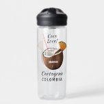 Custom Name & Location Coco Loco Water Bottle<br><div class="desc">Change the text fields as you wish. Using the editing tool on each side,  you can also change the fonts and their sizes and colours as you wish. See my store for more custom tropical items.</div>