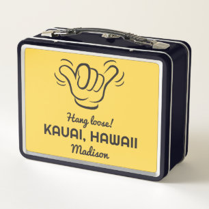 Custom Name, Location & Color Shaka Metal Lunch Box