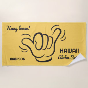 Custom Name, Location & Colour Shaka Beach Towel