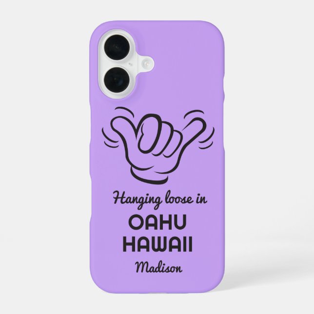 Custom Name, Location & Colour Shaka iPhone 16 Case (Back)