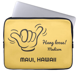 Custom Name, Location & Colour Shaka Laptop Sleeve