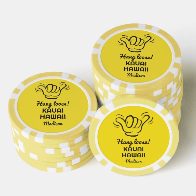 Custom Name, Location & Colour Shaka Poker Chips (Stack)