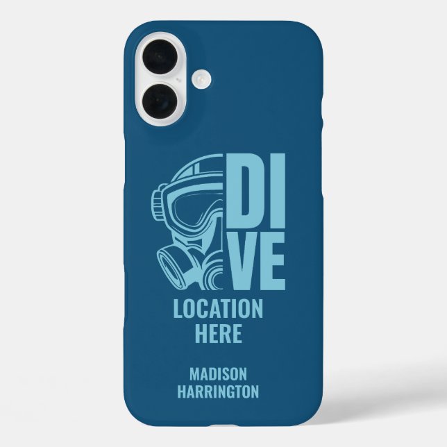 Custom Name & Location Scuba Diving Case-Mate iPhone Case (Back)