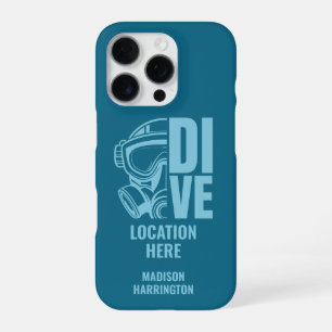 Custom Name & Location Scuba Diving iPhone 16 Pro Case