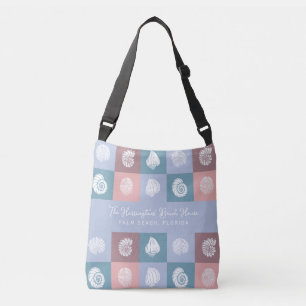 Custom Name & Location Seashells Pattern Crossbody Bag