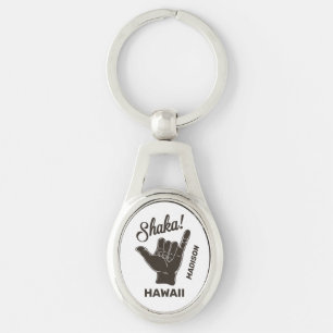 Custom Name & Location Shaka Key Ring