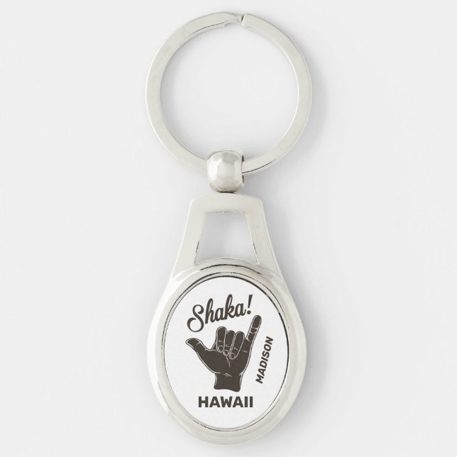 Custom Name & Location Shaka Key Ring (Front)