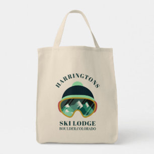 Custom Name & Location Ski Mask Tote Bag