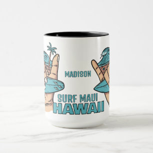 Custom Name & Location Surf Shaka Mug