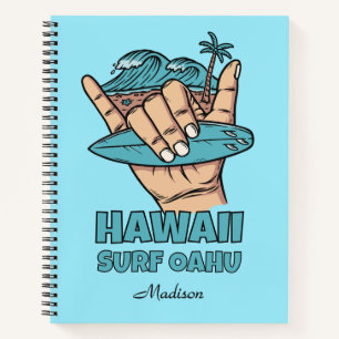 Custom Name & Location Surf Shaka Notebook