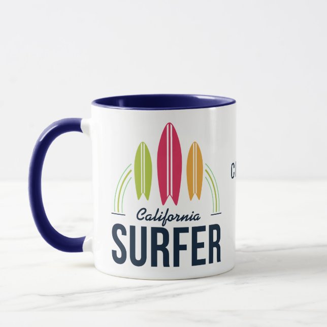 Custom Name & Location Surfer mugs (Left)