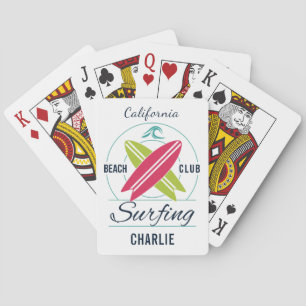 Custom Name & Location Surfer playing cards