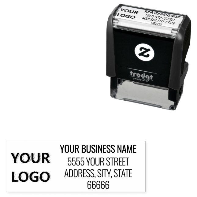Custom Name Logo or Photo Address Stamp Example (In Situ)