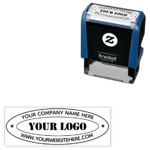 Custom Name Logo Website Oval Self-inking Stamp