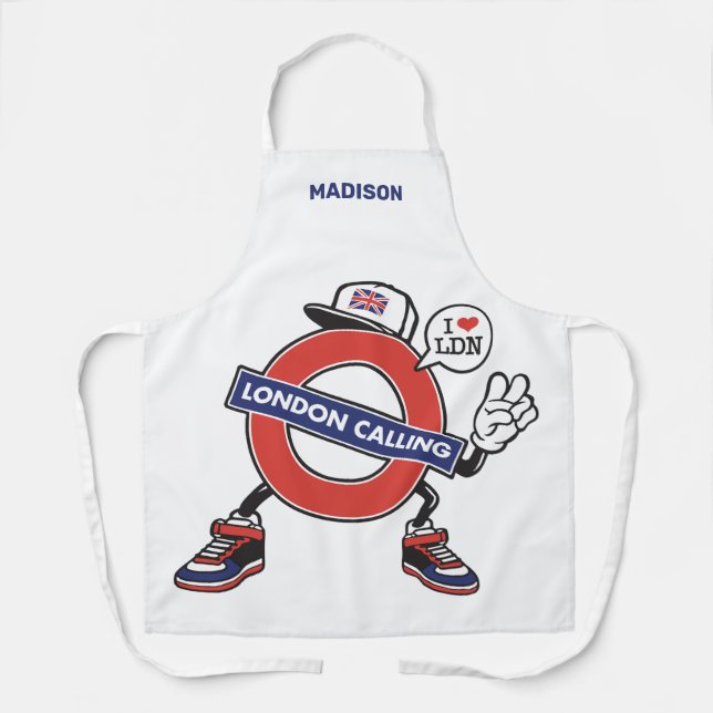 Custom Name London Calling Apron (Front)