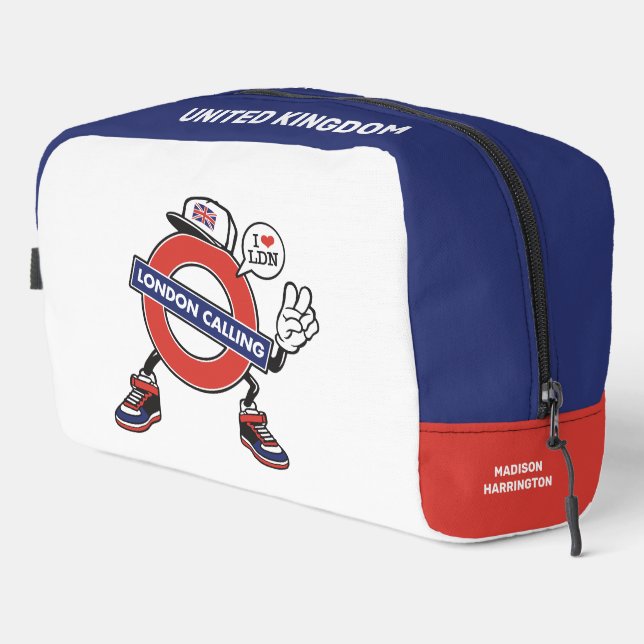 Custom Name London Calling Dopp Kit (Right Corner)