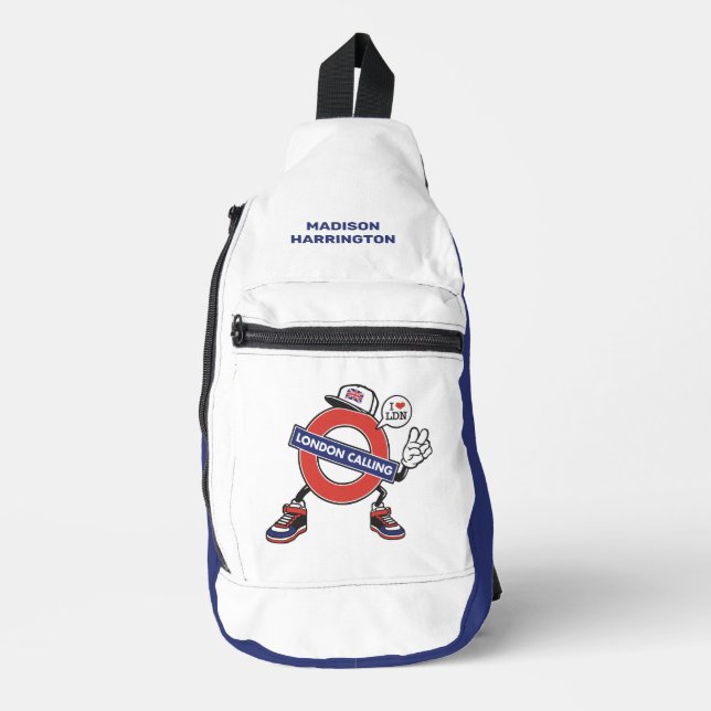 Custom Name London Calling Sling Bag (Front)
