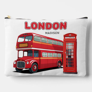 Custom Name London England Accessory Pouch