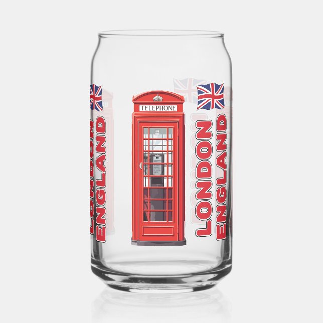 Custom Name London England Can Glass (Left)
