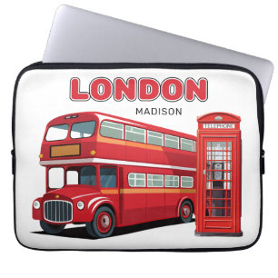 Custom Name London England Laptop Sleeve