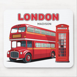 Custom Name London England Mouse Pad