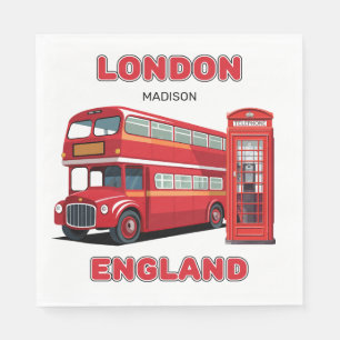 Custom Name London England Napkin