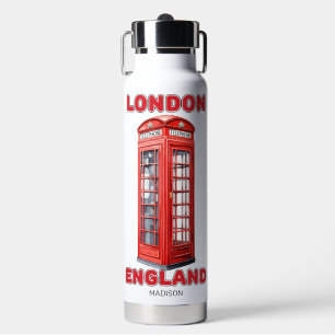 Custom Name London England Water Bottle