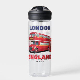 Custom Name London England Water Bottle