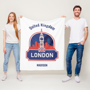 Custom Name London Fleece Blanket
