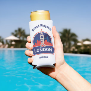 Custom Name London Seltzer Can Cooler