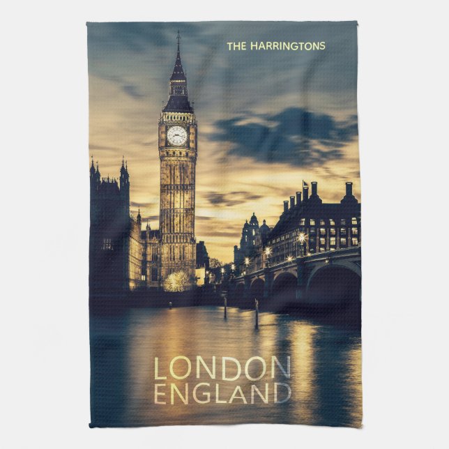 Custom Name London Tea Towel (Vertical)