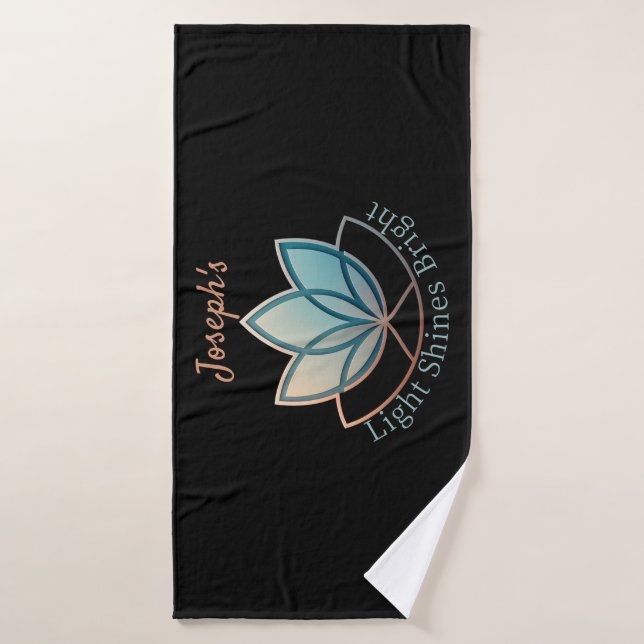 Custom Name Lotus Towel - [NAME] Shines Bright  (Bath Towel)
