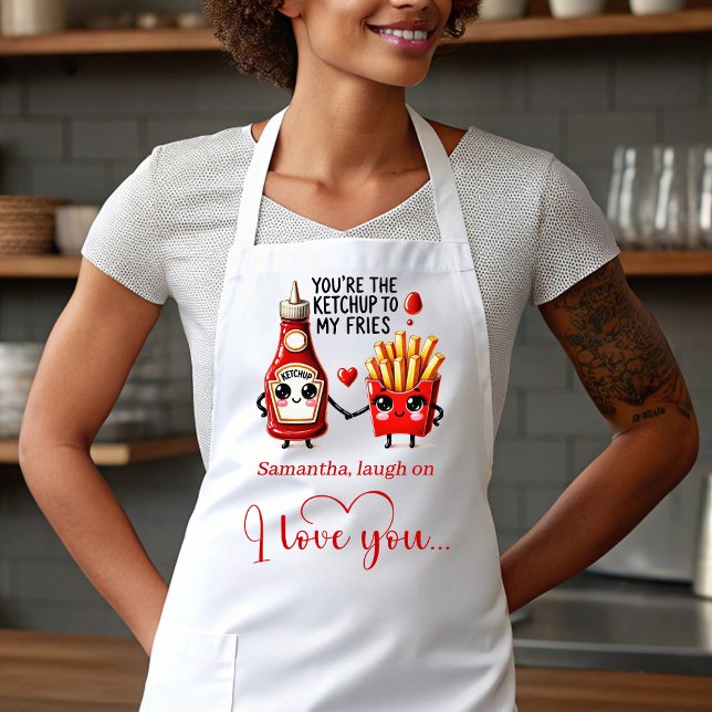 Custom Name Love Apron Funny Cartoon Food Art (Custom Name Love Apron Funny Cartoon Food Art)