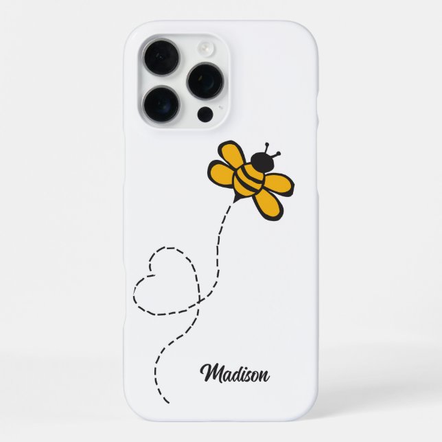 Custom Name Love Bee iPhone Case (Back)
