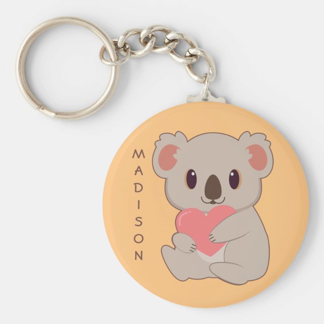   Custom Name Love Koala Key Ring (Front)