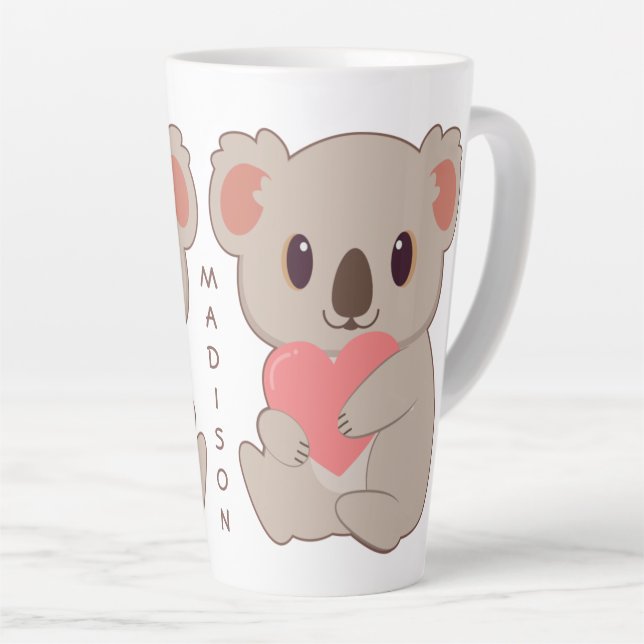Custom Name Love Koala Latte Mug (Right Angle)