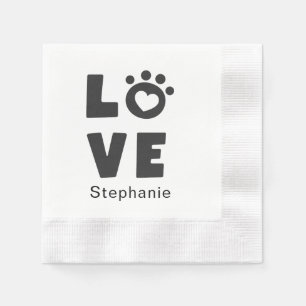 Custom Name Love Stylish Personalised Paper Napkin