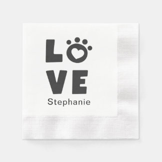 Custom Name Love Stylish Personalized Paper Napkin