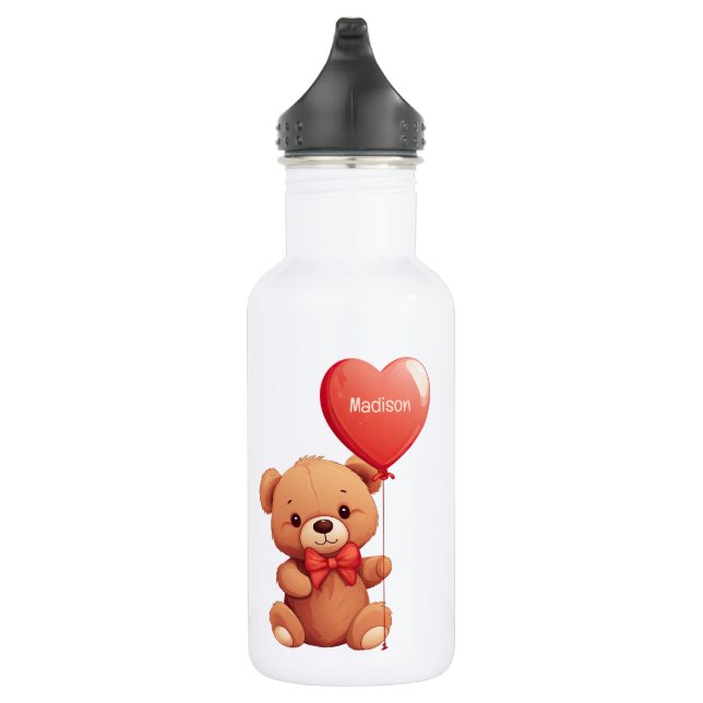 Custom Name Love Teddy 532 Ml Water Bottle (Right)